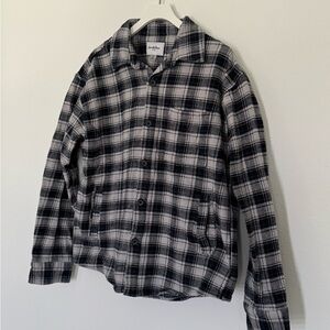 Men’s Goodfellow & Co Plaid Jacket - Blue and White